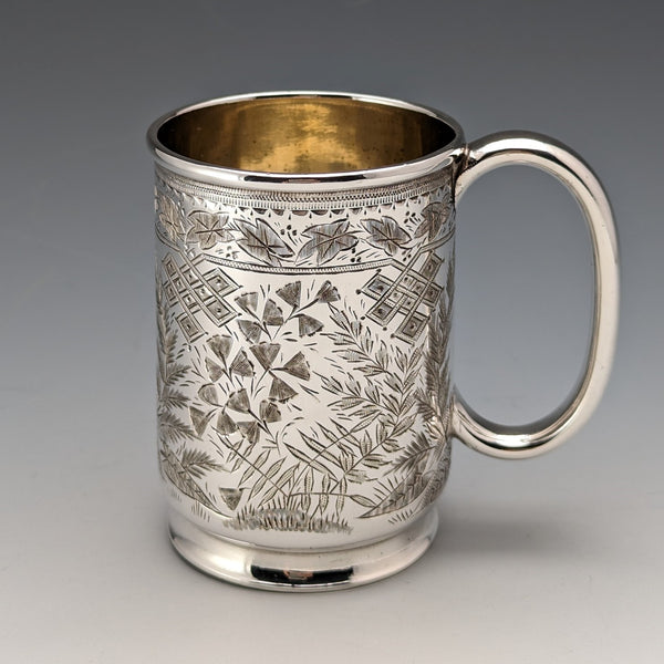 約 1900 年英國古董鍍銀馬克杯 Deykin & Sons